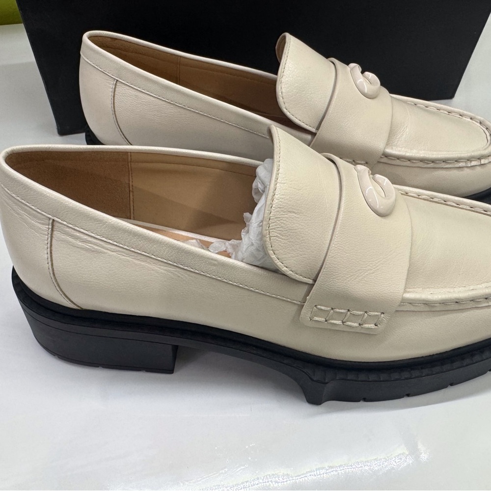 Coach Leah Platform Lug Sole Leather Loafers - Picture 6 of 6